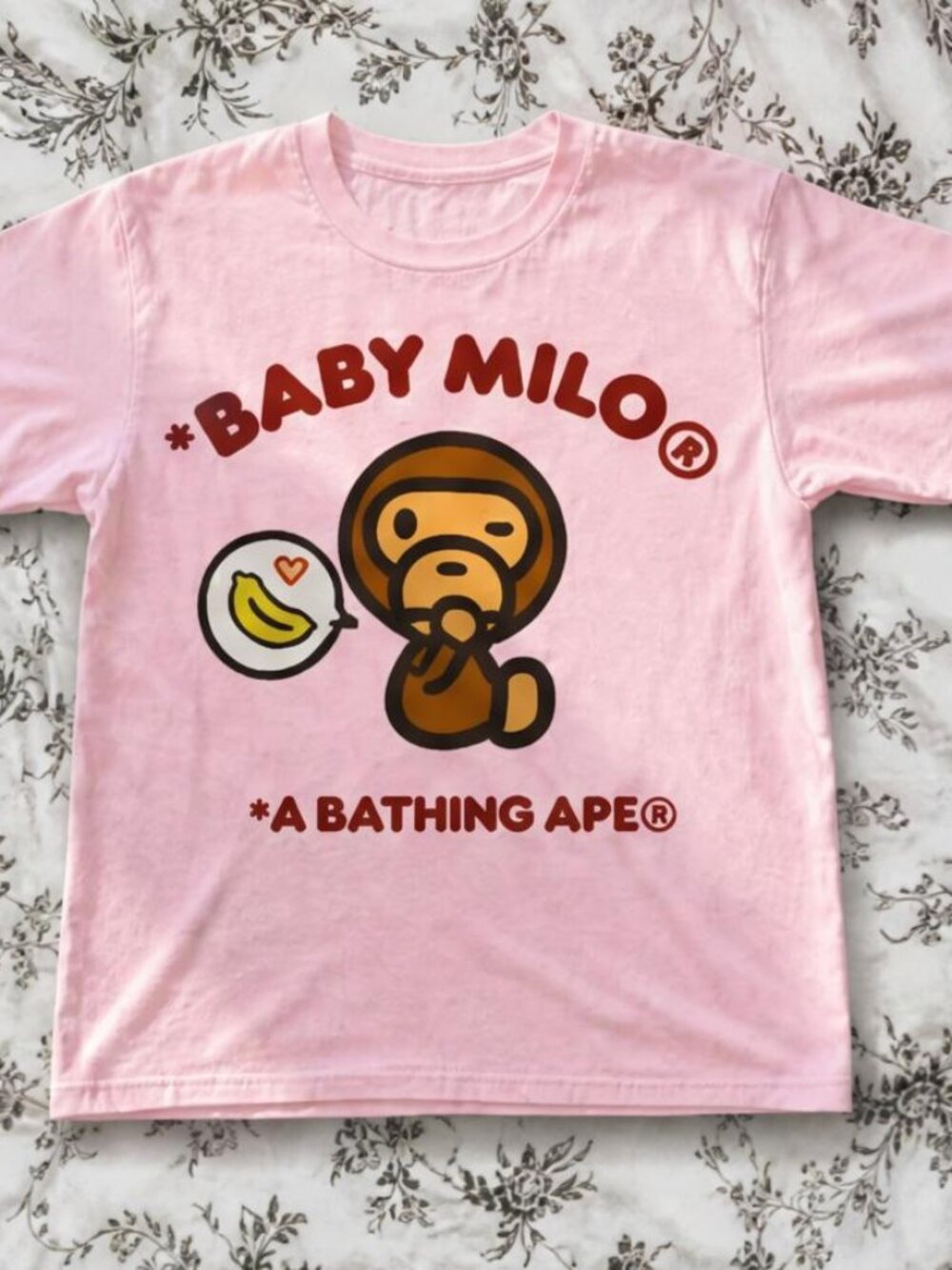 Baby Milo Monkey Graphic Tee Light Pink Unisex